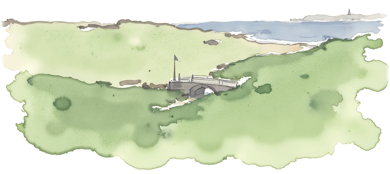 Akvarell av St Andrews Old Course